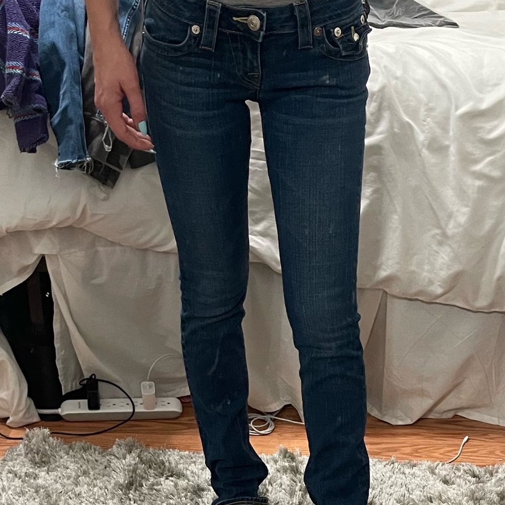 True Religion low rise straight leg jeans. Size 24. Used.